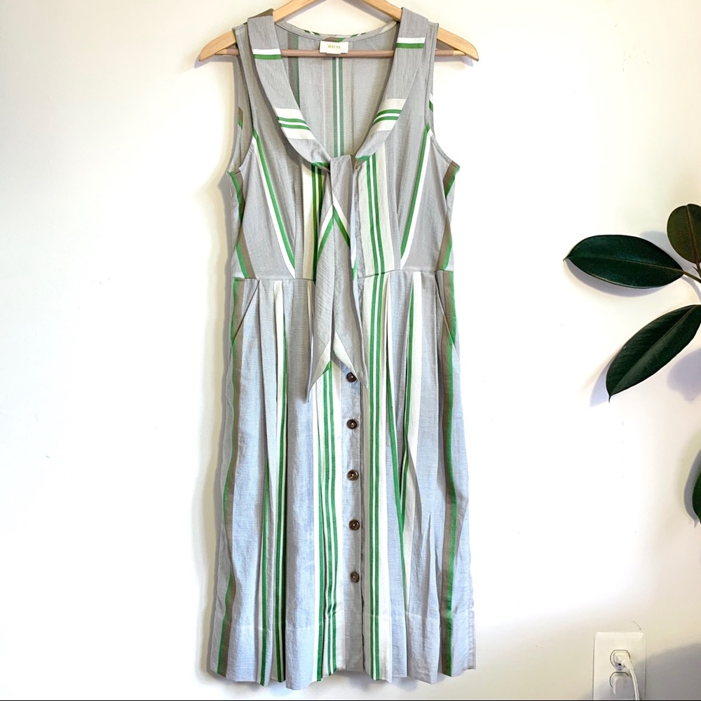 Anthropologie Maeve Striped Sailor Collar Dress